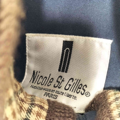 ニコルサンジル Nicole St Gilles ピーチスキン チェック柄ライナー付き スタンドカラー ジャケット メンズ import:S
