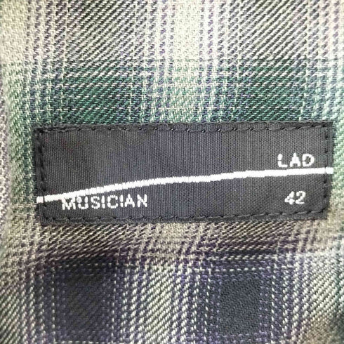 ラッドミュージシャン LAD MUSICIAN MODAL OMBRE TARTAN CHECK BIG SHIRT メンズ 42