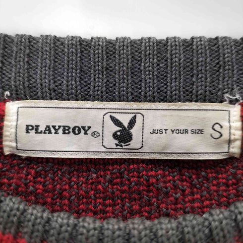 プレイボーイ PLAYBOY 80-90S ウサギ柄 オールドロゴ ウールセーター レディース JPN:S