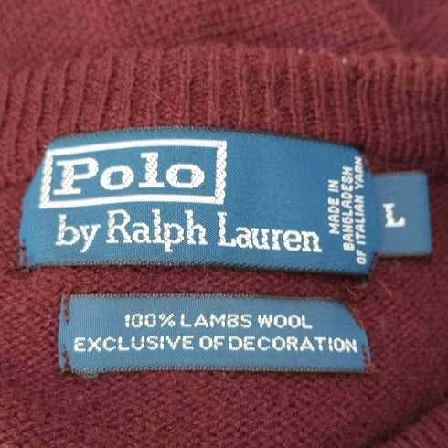 ポロバイラルフローレン Polo by RALPH LAUREN ポニー刺繍 Vネック ウール ニット セーター メンズ JPN:L