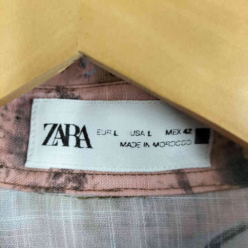 ザラ ZARA アート調 レギュラーカラー 半袖シャツ メンズ JPN:L