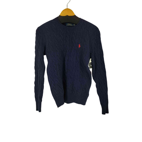 ポロラルフローレン POLO RALPH LAUREN スモールポニー刺繍 カシミヤ混 ケーブルニット レディース import:S