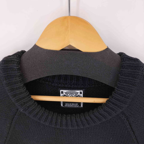 ウェイステッドユース WASTED YOUTH 23AW Knit Sweater Black ニット セーター メンズ import:XL