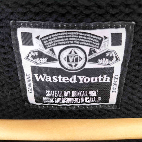 ウェイステッドユース WASTED YOUTH 23AW Knit Sweater Black ニット セーター メンズ import:XL