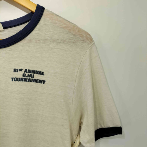 ヘインズ Hanes 70-80s 三角タグ オレンジタグ チビタグ QJAI VALLEY RACQUET CLUB ショートスリーブ リンガーTシャツ メンズ import:M