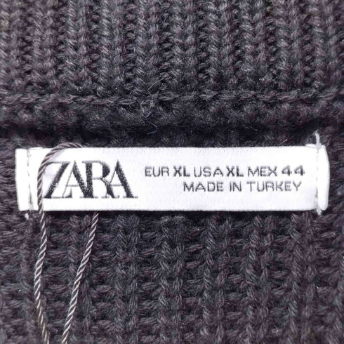 ザラ ZARA ウラアミ ニット セーター ハーフジップ メンズ import:XL