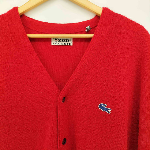 アイゾッドラコステ IZOD LACOSTE 70S 青ワニ ロゴワッペン アクリル ニット カーディガン メンズ
