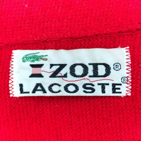 アイゾッドラコステ IZOD LACOSTE 70S 青ワニ ロゴワッペン アクリル ニット カーディガン メンズ