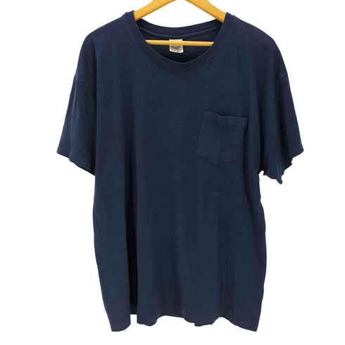ヘインズ Hanes USA製 裾袖シングル 無地 ポケット付きTシャツ ポケT メンズ JPN:XL