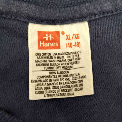 ヘインズ Hanes USA製 裾袖シングル 無地 ポケット付きTシャツ ポケT メンズ JPN:XL