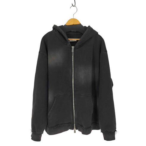 EXPENSIVE TASTE フェード加工ジップアップパーカー ダブルジップ ピグメント 韓国 ストリート メンズ JPN:L