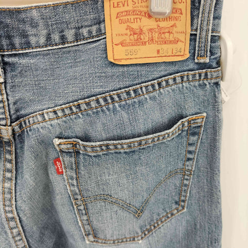 リーバイス Levis 00S 559 RELAXED STRAIGHT ジップフライデニムパンツ カットオフ 07年製 メンズ W34 L34