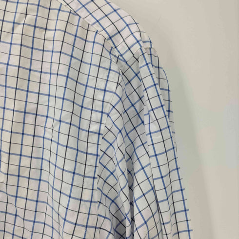 ポロバイラルフローレン Polo by RALPH LAUREN 90S CURHAM 襟カットオフ ウィンドウペン バンドカラーシャツ メンズ 15 1/2-35