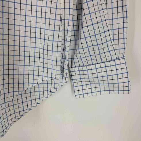 ポロバイラルフローレン Polo by RALPH LAUREN 90S CURHAM 襟カットオフ ウィンドウペン バンドカラーシャツ メンズ 15 1/2-35
