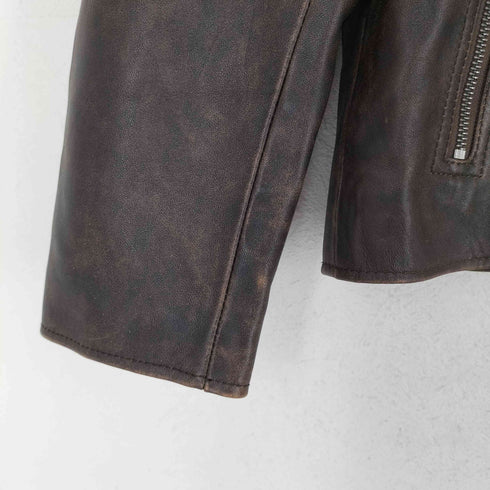 エイソス asos リアルレザーダブルライダースジャケット メンズ JPN:M