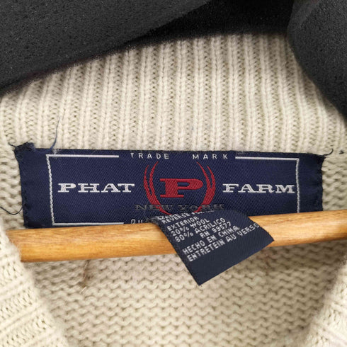 ファットファーム PHAT FARM 90S 刺繍加工 総柄 ビッグシルエットニット B系 メンズ JPN:XXL