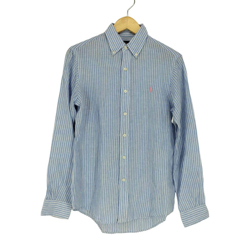 ラルフローレン RALPH LAUREN リネンボタンダウンストライプL/S シャツ メンズ JPN:XS