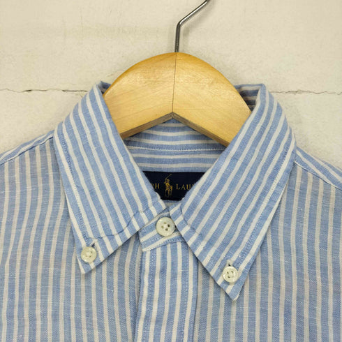 ラルフローレン RALPH LAUREN リネンボタンダウンストライプL/S シャツ メンズ JPN:XS