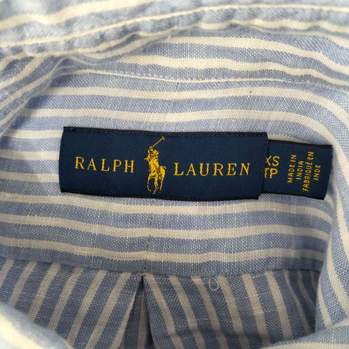 ラルフローレン RALPH LAUREN リネンボタンダウンストライプL/S シャツ メンズ JPN:XS