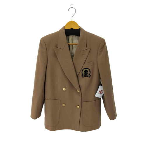 クリスチャンディオール Christian Dior SPORTS 90S オールド Old 金ボタン ダブルテーラードジャケット 胸ワッペン エンブレム CDロゴ レディース import:S