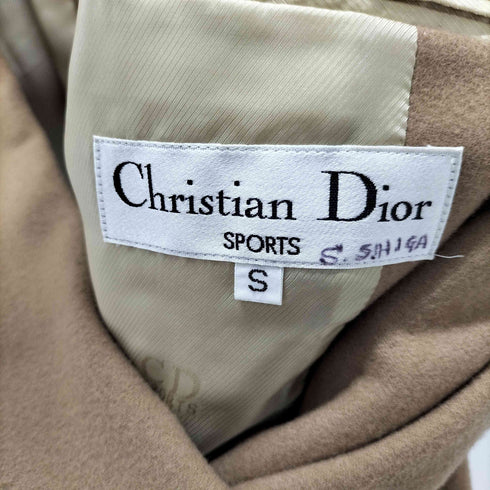 クリスチャンディオール Christian Dior SPORTS 90S オールド Old 金ボタン ダブルテーラードジャケット 胸ワッペン エンブレム CDロゴ レディース import:S