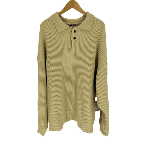 フリークスストア FREAKS STORE 23AW ビッグシルエット 畦編み ポロカラー プルオーバーニット ルーズフィット メンズ JPN:L