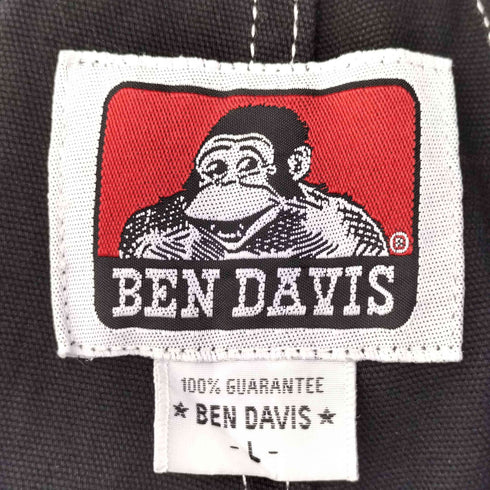 ベンデイビス BEN DAVIS ブラックオーバーオール ダブルニー メンズ L