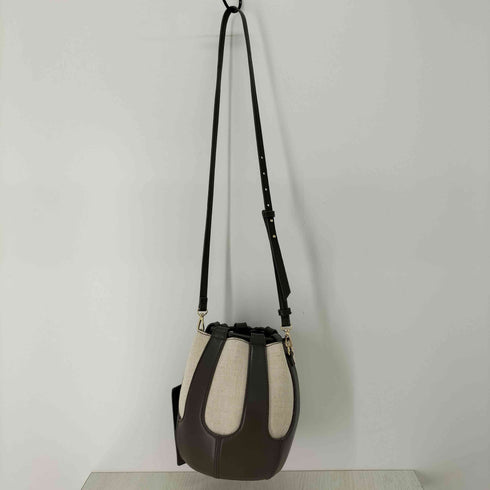 ザラ ZARA COMBINATION TOTE BAG キャンバス切替巾着バッグ レディース M