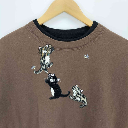 キャット刺繍 スウェット レディース JPN:XL