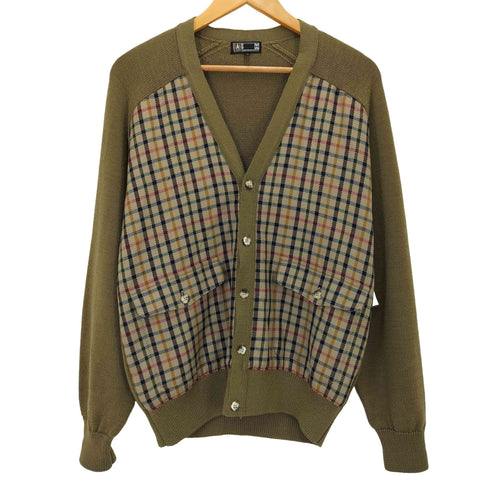 ダックス DAKS デザイン切替ウールチェックカーディガン メンズ JPN:M