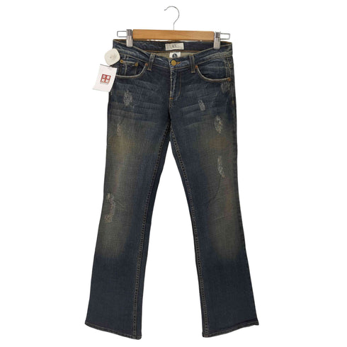 アルマーニエクスチェンジ ARMANI EXCHANGE 雰囲気良 USA製 ローライズフレアデニムパンツ ダメージ加工 Y2K Old オールド レディース 24