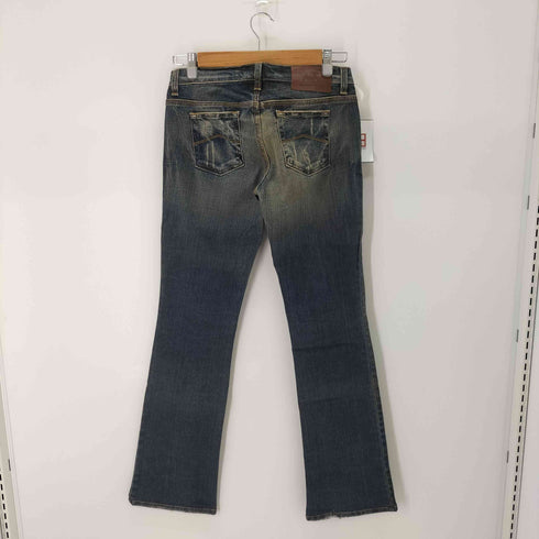アルマーニエクスチェンジ ARMANI EXCHANGE 雰囲気良 USA製 ローライズフレアデニムパンツ ダメージ加工 Y2K Old オールド レディース 24