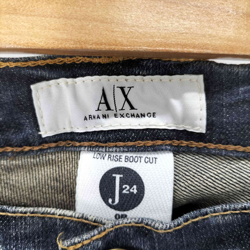 アルマーニエクスチェンジ ARMANI EXCHANGE 雰囲気良 USA製 ローライズフレアデニムパンツ ダメージ加工 Y2K Old オールド レディース 24