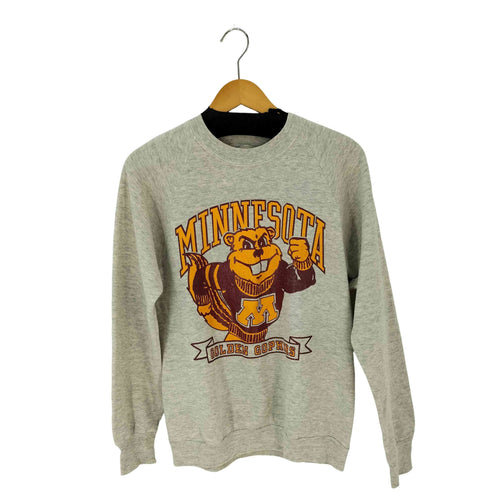 ジャージーズ JERZEES 80S USA製 カレッジプリントラグランスウェット Goldy Gopher ゴールデン ゴーファーズ マスコット 霜降りグレー メンズ JPN:M