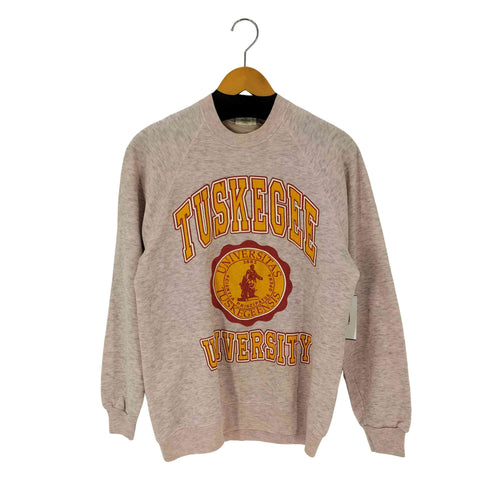 ビーダブルスポーツ BW SPORT BASSETT WALKER 80-90S USA製 カレッジプリントラグランスウェット 霜降りピンク メンズ JPN:XL