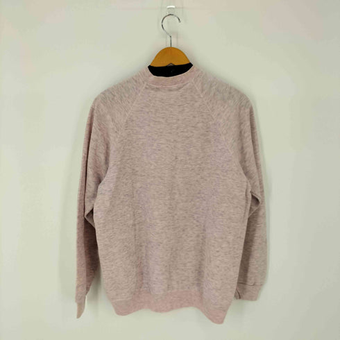 ビーダブルスポーツ BW SPORT BASSETT WALKER 80-90S USA製 カレッジプリントラグランスウェット 霜降りピンク メンズ JPN:XL
