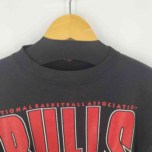 エヌビーエー NBA 90S USA製 クルーネックスウェット チームロゴ フェードブラック メンズ