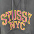 ステューシー Stussy 90S 紺タグ Old STUSSY オールドステューシー NYC プルオーバーパーカー フェードブラック ワッペン 前Vガゼット メンズ JPN:M
