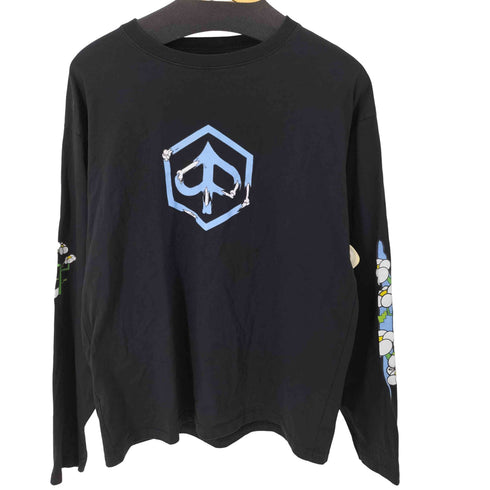 プリントL/S TEE 袖プリント 韓国 ストリート メンズ JPN:L