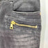 バルマンパリ BALMAIN PARIS バイカーデニムパンツ ブラックデニム バイカーパンツ 裾ジップ 金ジップ レディース JPN:34