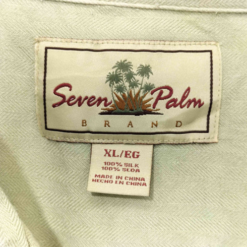 SEVEN PALM 総シルク 開襟 半袖シャツ メンズ XL