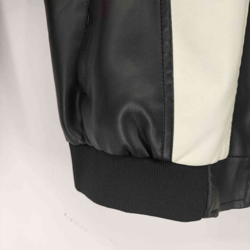 シーイン SHEIN ツートーンジップアップPUレザージャケット メンズ