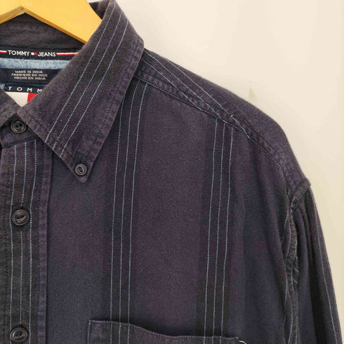 トミージーンズ tommy jeans 00s ステッチボタンダウン長袖シャツ メンズ import:M