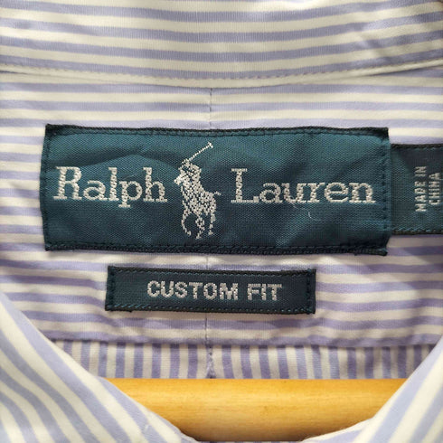 ラルフローレン RALPH LAUREN CUSTOM FIT ポニー刺しゅう ストライプ柄ボタンダウンシャツ メンズ 18