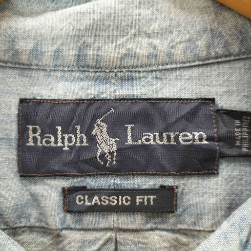 ラルフローレン RALPH LAUREN CLASSIC FIT ポニー刺繍 ボタンダウン シャンブレー長袖シャツ メンズ JPN:L