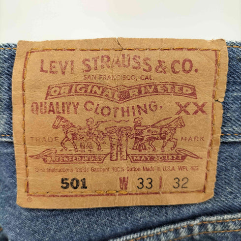 リーバイス Levis USA製 95年製 裏544刻印 脇割 501 ボタンフライストレートデニムパンツ メンズ 33×32