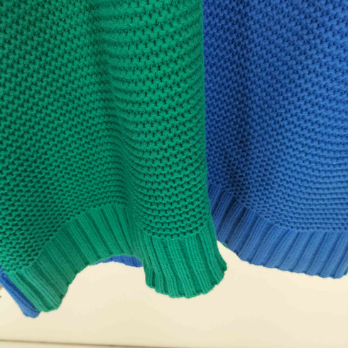 ザラ ZARA カラーブロック コットン クルーネック ニット セーター メンズ S-M