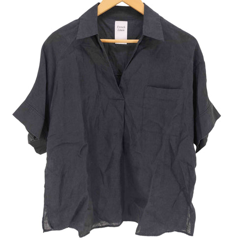 ユナイテッドアローズグリーンレーベルリラクシング UNITED ARROWS green label relaxing フレンチリネン スキッパー 5分袖 シャツ レディース FREE