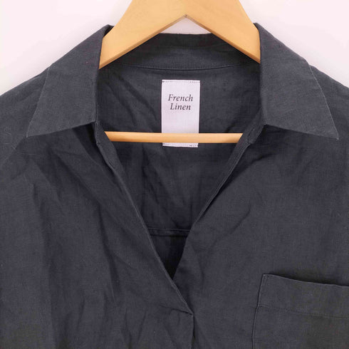 ユナイテッドアローズグリーンレーベルリラクシング UNITED ARROWS green label relaxing フレンチリネン スキッパー 5分袖 シャツ レディース FREE
