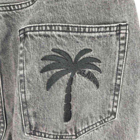 エクストララージ XLARGE ヤシの木 刺繍 ブラックデニムパンツ メンズ 34